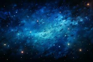 AI generated Glowing night sky blue background. photo