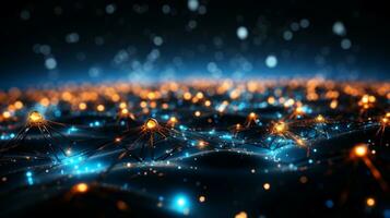 AI generated Digital information flows through networks, Generative AI photo