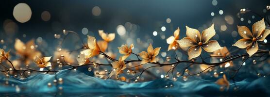 AI generated Background wavy blurry with branches photo