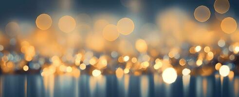 AI generated Abstract glitter blurred lights for banner photo