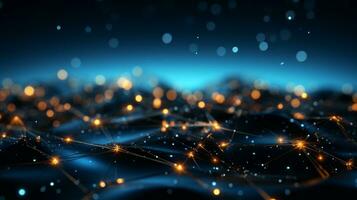 AI generated Digital information flows through networks, Generative AI photo