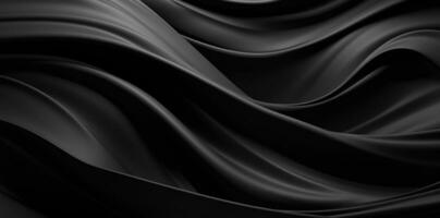 AI generated Black elegant wavy background photo