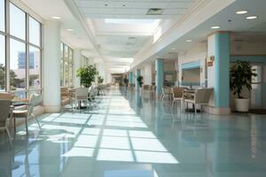 AI generated Hospital hallway with floor photo