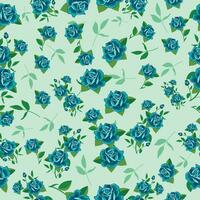 seamless pattern of blue flowers vector