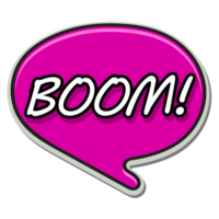 Boom color speech bubble png