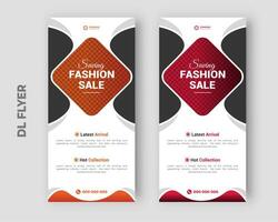 Fashion flyer design template and online Modern shopping cover poster vector