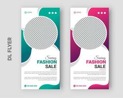 Fashion flyer design template and online Modern shopping cover poster vector