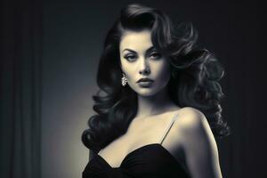 AI generated A female vintage glamour Model portrait. AI generated photo