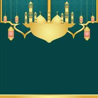 meraj Naciones Unidas nabi islámico marco con linterna Ramadán kareem Arábica frontera volantes póster diseño vector