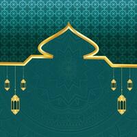 Mawlid al nabi arabesque islamic background with arabic ornamental frame vector