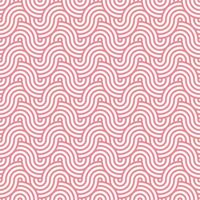 Pink seamless abstract geometric japanese circles lines and waves pattern vector