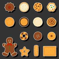 Illustration on theme fresh sweet tasty cookie of consisting various ingredients vector