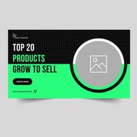 Fully editable vector illustration product review video thumbnail banner design, video tutorial for business idea tips and tricks banner design, vector eps 10 file format