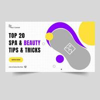 Beauty salon video thumbnail banner design, tips and tricks video cover banner design, spa and meditation banner design, editable vector eps 10 file format