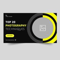 Fully editable vector illustration photography video thumbnail banner design, wedding photography tips and tricks banner design, vector eps 10 file format