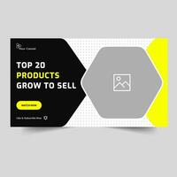 Fully customizable vector product review video tutorial thumbnail banner design, product video cover banner design, editable vector eps 10 file format