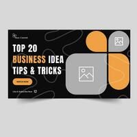 Vector illustration new business idea  tips and tricks video cover banner design, video thumbnail banner design, customizable vector eps 10 file format