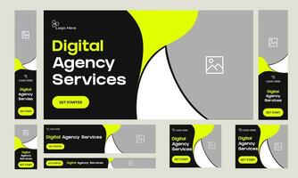 Digital agency web bundle banner deisgn for social media post, digital marketing web set banner design, fully editable vector eps 10 file format