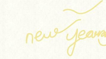 animated continuous single line drawing of phrase HAPPY NEW YEAR, line art animation video