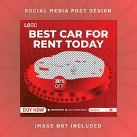 Social media post design about car rent. vector