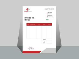 minimalist invoice design templat. vector