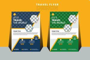 Travel flyer design for your business. vector