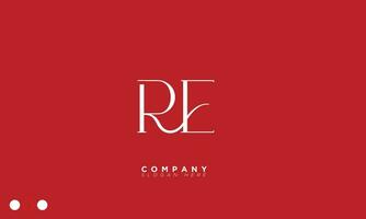 RE Alphabet letters Initials Monogram logo ER, R and E vector