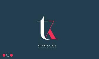 TK Alphabet letters Initials Monogram logo KT, T and K vector