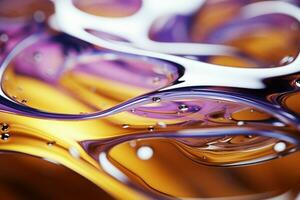 AI generated Mesmerizing close up Abstract liquid surface with glossy and reflective qualities photo