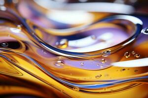 AI generated Gleaming abstraction Close up of glossy liquid surface, visually captivating photo