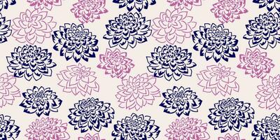 Abstract seamless pattern with shape, outline flowers. Vector hand drawn sketch. Simple stylized background textured floral print. Design for fashion, fabric, wallpaper.