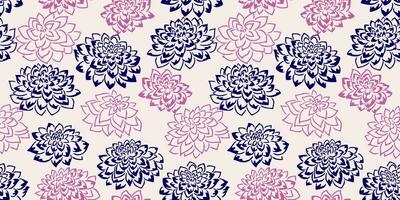 Abstract seamless pattern with shape, outline flowers. Vector hand drawn sketch. Simple stylized background textured floral print. Design for fashion, fabric, wallpaper.