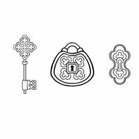 set of key lock and keyhole, vector illustration eps10