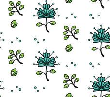 bright pattern with blue cornflowers flowers, vector illustration