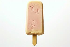 AI generated Isolated treat Ice cream stick showcased on a pristine white backdrop photo