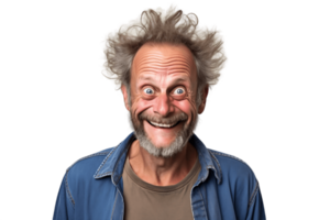 AI generated Amiable Man Face Laughing on Transparent Background. AI png