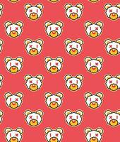 Colorful geometric shape bear pattern. Vector illustration