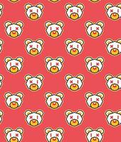 Colorful geometric shape bear pattern. Vector illustration