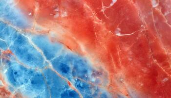 AI generated Abstract marble texture with cosmic look in blues, reds, and turquoise Fluid marble texture and organic pattern generated by ai photo