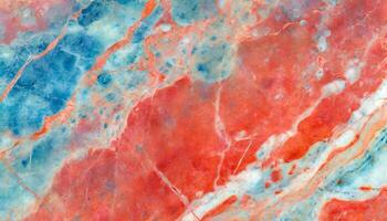 AI generated Abstract marble texture with cosmic look in blues, reds, and turquoise Fluid marble texture and organic pattern generated by ai photo