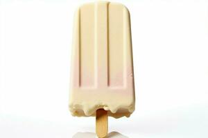 AI generated Isolated treat Ice cream stick showcased on a pristine white backdrop photo