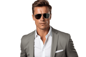 AI generated Pilot with Aviator Sunglasses on Transparent Background. AI png