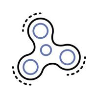 Fidget spinner vector, toy for stress relief, tri bar spinner icon vector