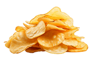 ai generiert Kartoffel Chips isoliert auf ein transparent Hintergrund. ai png