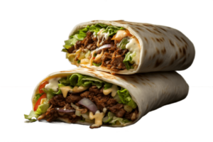 ai gerado shawarma em transparente fundo. ai png