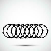 Barbed Wire Black Icon Isolated On White Background vector