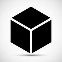 Cube Icon Black Sign Isolate on white Background,Vector Illustration vector