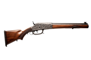 AI generated Old American Wild West Rifle on a Transparent Background. AI png