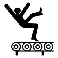 Fall Hazard From Conveyor Symbol Sign vector