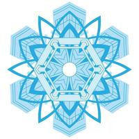 Big crystal snowflake in blue colors on white background. vector